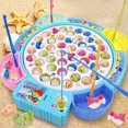 thumbnail image 3 of Fishing Toys Hook Electric Spin with Music Size Models Optional Blue and Pink Toys and Gifts for Kids Cute Stickers Practise, 3 of 6