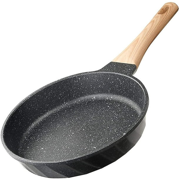 Sartén de inducción antiadherente de 20 cm, sartenes de piedra antiadherentes, sartenes de inducción para tortillas (gris, 20 cm)