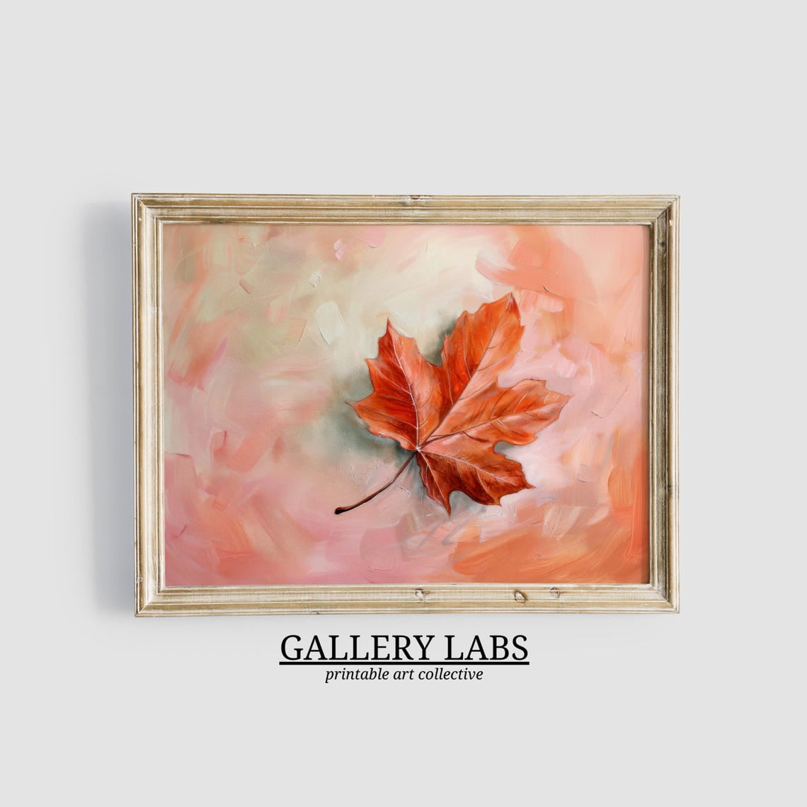 Fall Leaf Wall Art Print Minimalist Autumn Decor
