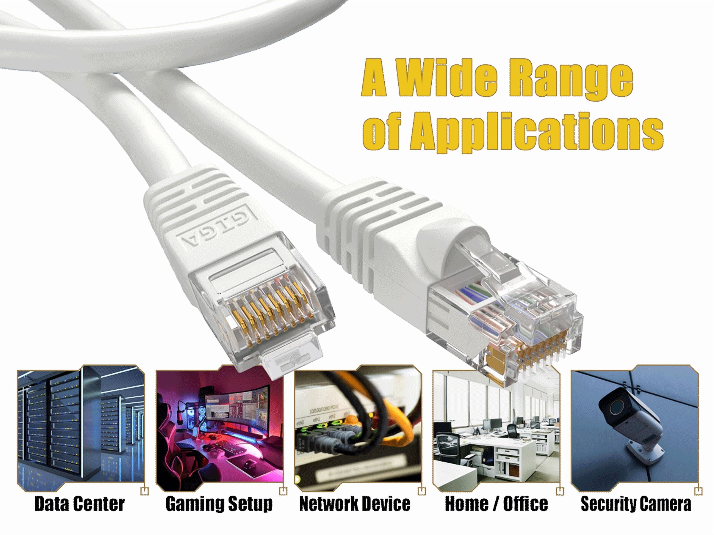 Cable Leader 50ft Cat6 UTP Ethernet Network Patch Cable Snagless 24AWG Bare Copper, White