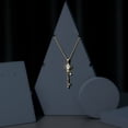 thumbnail image 4 of Rosec Jewels Lab Created Diamond Key Pendant with Chain (5X7 mm Pear Diamond - EF-VS Quality) - Ready to Gift, 14K Yellow Gold, 4 of 8