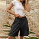 thumbnail image 1 of MKLEKYY Pantalones Cortos Holgados E Informales para Mujer, Cómodos, con Cinco Divisiones y Bolsillos Elásticos., 1 of 4