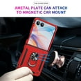 thumbnail image 2 of Dteck for Samsung Galaxy Z Flip 7 Case with Screen Protector & Ring Stand, Shockproof Flip Phone Case for Galaxy Z Flip 7 5G [Support Magnetic Car Mount], Red, 2 of 8