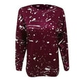 thumbnail image 4 of Womens Halloween Print Long Sleeve Tunic Tops Dressy Casual Round Neck Pullover Loose Fit Blouses Pullover Top, 4 of 4