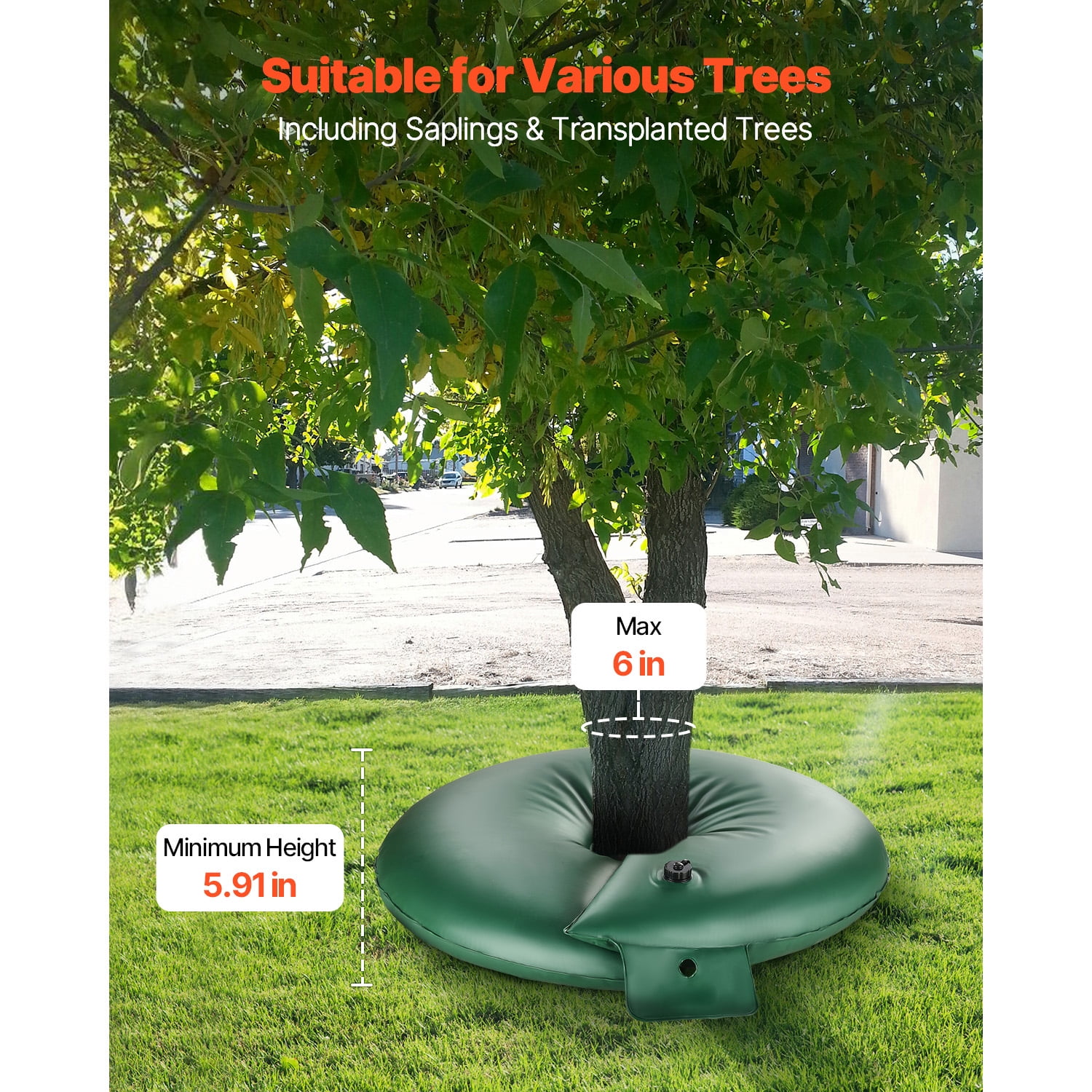 KFFKFF Arbor Hydration Circles, Set of 4, 20-Gallon Tree Hydration Sacks, 6-9 Hours Gradual Dispensation, Reusable Botanical Water Pouches, Water Conservation, Robust Irrigation Method