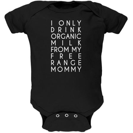 Organic Milk Free Range Mommy Black Soft Baby One Piece