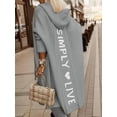 thumbnail image 4 of Womens Long Cardigan Cable Knitted Open Front Oversized Long Sleeve Hooded Outerwear Sweater Coat Grey XXXL, 4 of 7