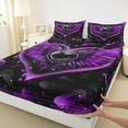 thumbnail image 3 of Feelyou Purple Love Heart Twin Sheet Sets, Magic Angel Wings Bedding, 3 Pieces, 3 of 7