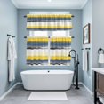 thumbnail image 4 of Abstract Stripe Kitchen Curtains Valances and Tiers Set of 3 Blue Yellow Grey Gradient Tier Curtains and Valance with Rod Pocket for Small Windows, 27.5"x24", 4 of 9