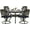 Antique Bronze / Navy Blue, variant on VIVIJASON 5-Piece Outdoor Patio Dining Set, All-Weather Cast Aluminum Conversation Set, Patio Furniture Set for Backyard, Include 4 Swivel Chairs, 38.5" Round Table w/Umbrella Hole, Navy Blue Cushion