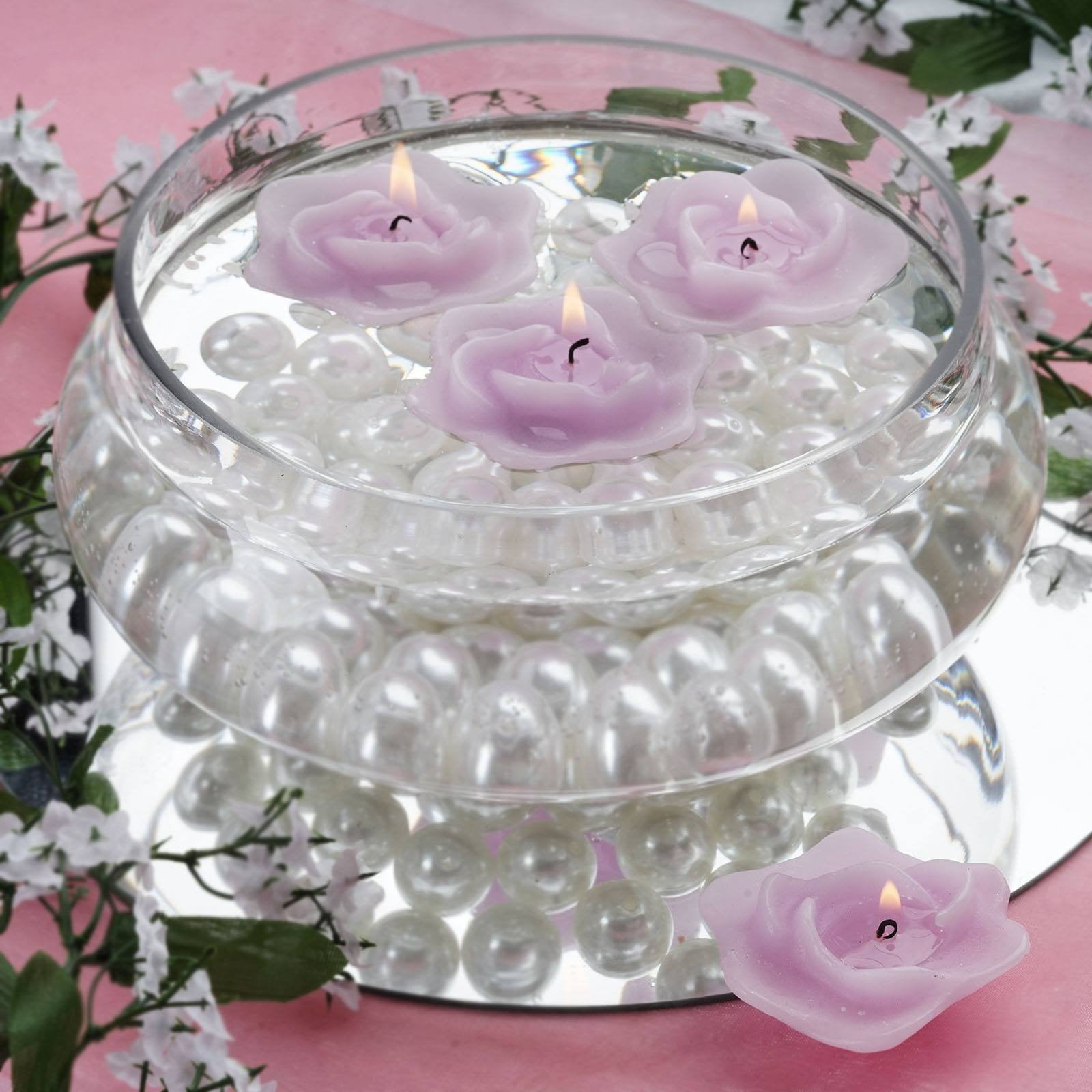 Efavormart Set of 20 Unscented Floating Rose Candle for Wedding Party