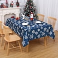 thumbnail image 2 of Christmas Tablecloth 60 x 84 Inch, Christmas Table Cloths for Rectangle Tables Winter Tablecloth, Xmas Blue Snowflake Outdoor Christmas Decorations Picnic Party Indoor Kitchen Table Decor, 2 of 6