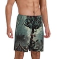 thumbnail image 6 of Mens Pajama Shorts, Zombie Flower Apocalypse Sleep Shorts Men Pajama Bottoms Lounge PJ Shorts with Pockets, 6 of 6