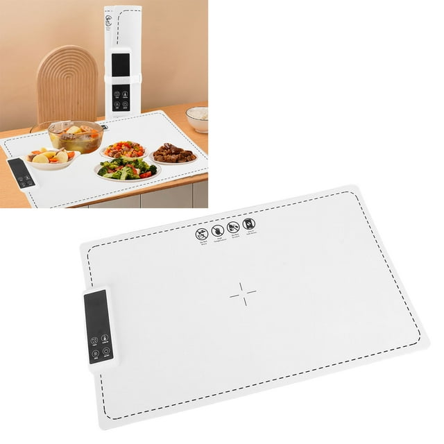 Warming Mat For Food, Silicone Food Warming Mat 260W High Efficiency Heating Foldable Electric Warming Tray Mat Electric Warming Tray with 6 Level Temperature Pad For Home Travel