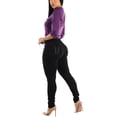 thumbnail image 4 of Womens Juniors Butt Lifting Jeans - High Waisted Jeans - Black Denim Jeans 11031M, 4 of 6