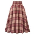 thumbnail image 2 of Ichuanyi Women Fashion Casual Plaid SkirtWith Pockets Vintage High Waist Pleated Skirt, 2 of 8