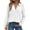White, variant on Women's Fashion Athleisure Solid-Color Long-Sleeve Stand-Collar Polo Shirt Top, Comfortable & Skin-Friendly & Breathable, Gifts for Women