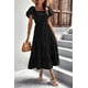 thumbnail image 5 of Vestido PRETTYGARDEN negro con mangas abullonadas y escote cuadrado, talla L grande, 5 of 8