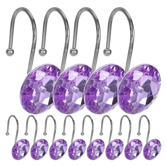 LULULION Bathroom Curtain Hooks cate Appearance Purple 12Pcs
