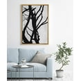 thumbnail image 1 of PixonSign Framed Canvas Print Wall Art Black Branches on Gray Background Floral Wilderness Illustrations Minimalism Modern Colorful Multicolor Dark for Living Room, Bedroom, Office - 16"x24" Natural, 1 of 5