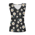 thumbnail image 4 of HOMBOM Tank Tops Sleeveless Black V-neck Button T-shirt Fashion Print Spring Tops for Women 2024 S, 4 of 5