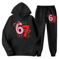 thumbnail image 6 of GUNIA Kids Boy's Active Tracksuits Sets Girls Casual Print Fleece Hooded Warm Jogger Outfit With Pocket Boys Sweatsuits Black 4-5 Years, 6 of 6
