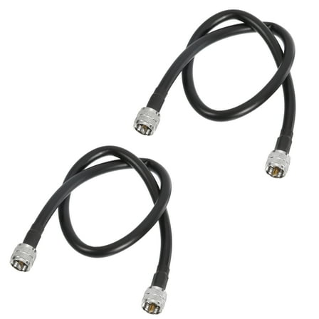 50 Ohm UHF Male to UHF Male Coaxial Cable 2Pcs RG8 60cm/2ft 10mm Low Loss Radios, Antennas, SWR Meter