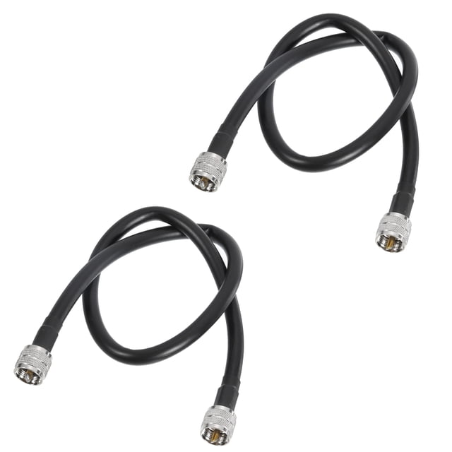 Cable coaxial UHF macho a UHF macho 2 piezas RG8 60cm/2ft 10mm de baja pérdida para radios, antenas, medidor SWR