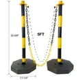 thumbnail image 2 of 12 Pack Traffic Delineator Post Cones with Fillable Base, Adjustable Plastic Safety Barrier with 5Ft Plastic Chain, Outdoor and Indoor Crowd Control Stanchion for Traffic Control and warning W/R, 2 of 8