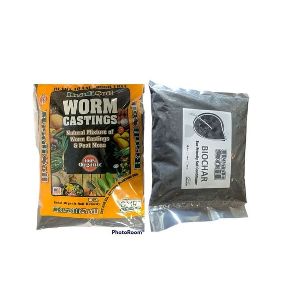 10 lb. Readi Soil Worm Castings and 5 lb. Biochar