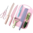 thumbnail image 1 of 7-Piece Colored Kitchen Knife with Cutting Board Set, Professional Stainless Steel Wheat straw Kitchen Knives Set with Gift Box Sharp Cutting Knives Set Kitchen Essentials for New Home, 1 of 6