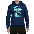 thumbnail image 2 of Wild Bobby, Faith Over Fear, Inspirational/Christian, Unisex Graphic Hoodie Sweatshirt, Navy, Large, 2 of 4