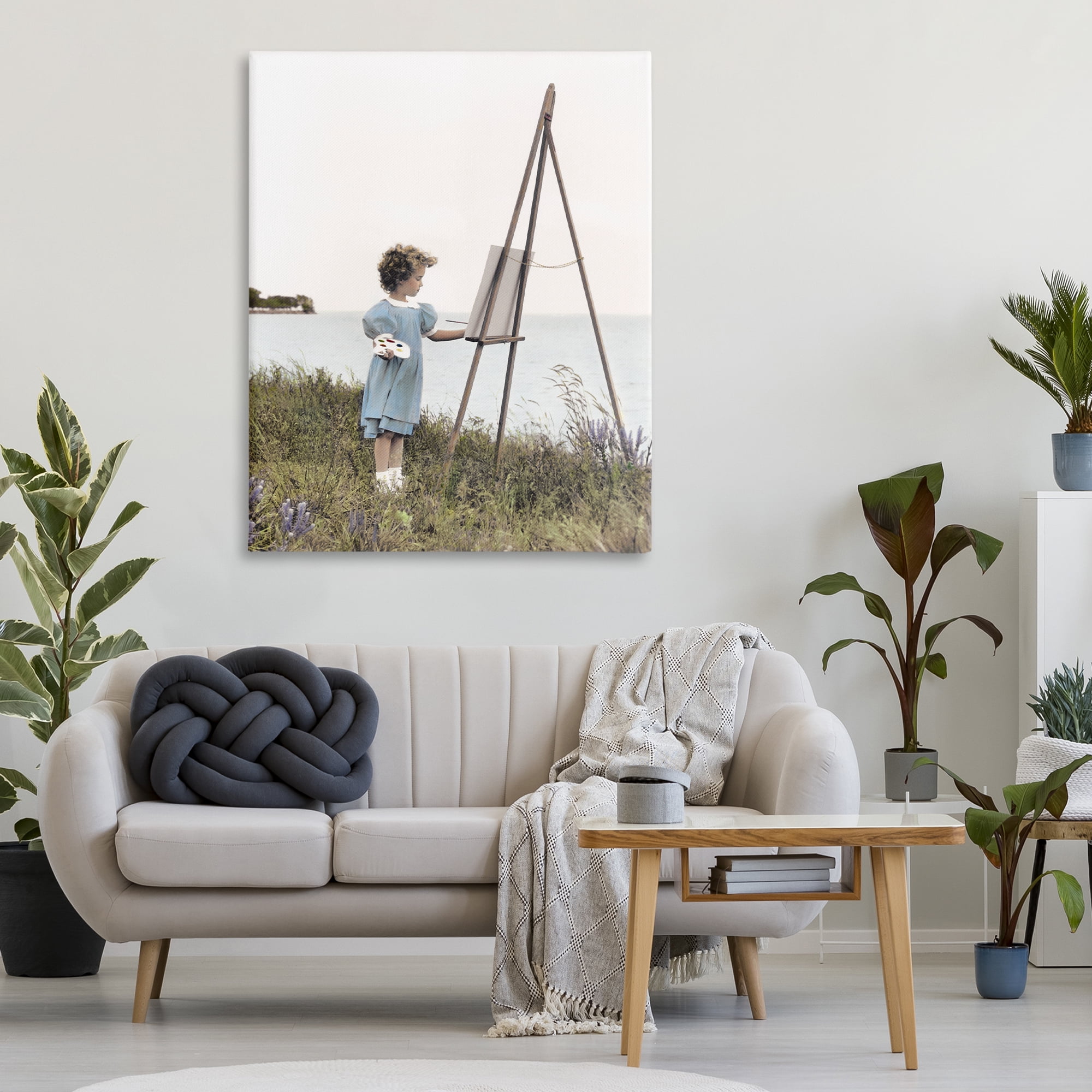 Stupell Industries Child Painting on Easel Canvas Wall Art, design by Kendra Dew