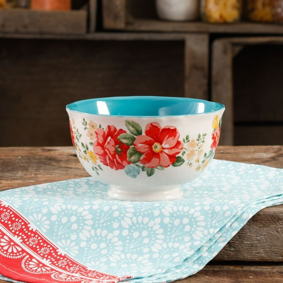 THE PIONEER WOMAN VINTAGE FLORAL 6-INCH FOOTED BOWL