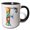 Black/White, variant on 3drose, Colorful Monogram Letter F, 11oz Two-tone Yellow Mug