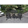 thumbnail image 5 of CG 3 Piece Bistro Set, Outdoor Patio Set, Anti-Rust Cast Aluminum Bistro Table Set for Park Yard Front Porch Furniture, Tulip, Antique Copper, 5 of 12