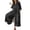 a-Black22, variant on Womens Washed Solid Color Denim Wide Leg Jumpsuit Button Down Front Multiple Pockets Long Sleeve Loose Oversized Fit Casual Streetwear For Daily Wear Sky Blue XXL