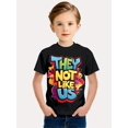 thumbnail image 1 of Boys' "They Not Like Us" 3D Printed T-Shirt – Vibrant Colorful Design, Lightweight & Breathable Cotton Fabric, Comfortable Fit for Outdoor Play & Sports, Summer Casual Wear, Boy T Shirt, 1 of 4