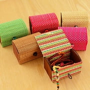 Cheers Bamboo Wooden Jewelry Box Ring Necklace Earrings Sundries Storage Case Holder