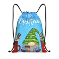 thumbnail image 1 of Saiise Merry Christmas Gnome Pattern Sports Drawstring Backpack - String Swim Gym Bag with Wet Proof Pocket for Women&Men-Small, 1 of 6