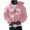Pink, variant on Men's Printed Zip Up Hoodie Long Sleeve Fleece Full Zip Casual Jacket Beige L
