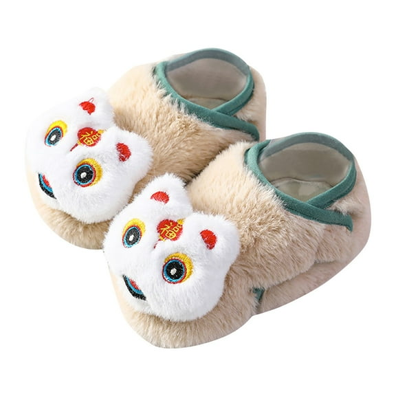 Zecgelong Baby Boys Girls Baby Socks Shoes Toddler Shoes Floor Socks Shoes Cartoon New Year New Year Li Print Affordable sports shoes Size 2-3.5 Years
