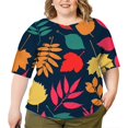thumbnail image 2 of CHOK Blouse Col Rond Imprimé Graphique Animal Tees Décontracté Mode Urbaine Tops Grande Taille pour Femmes, 2 of 6