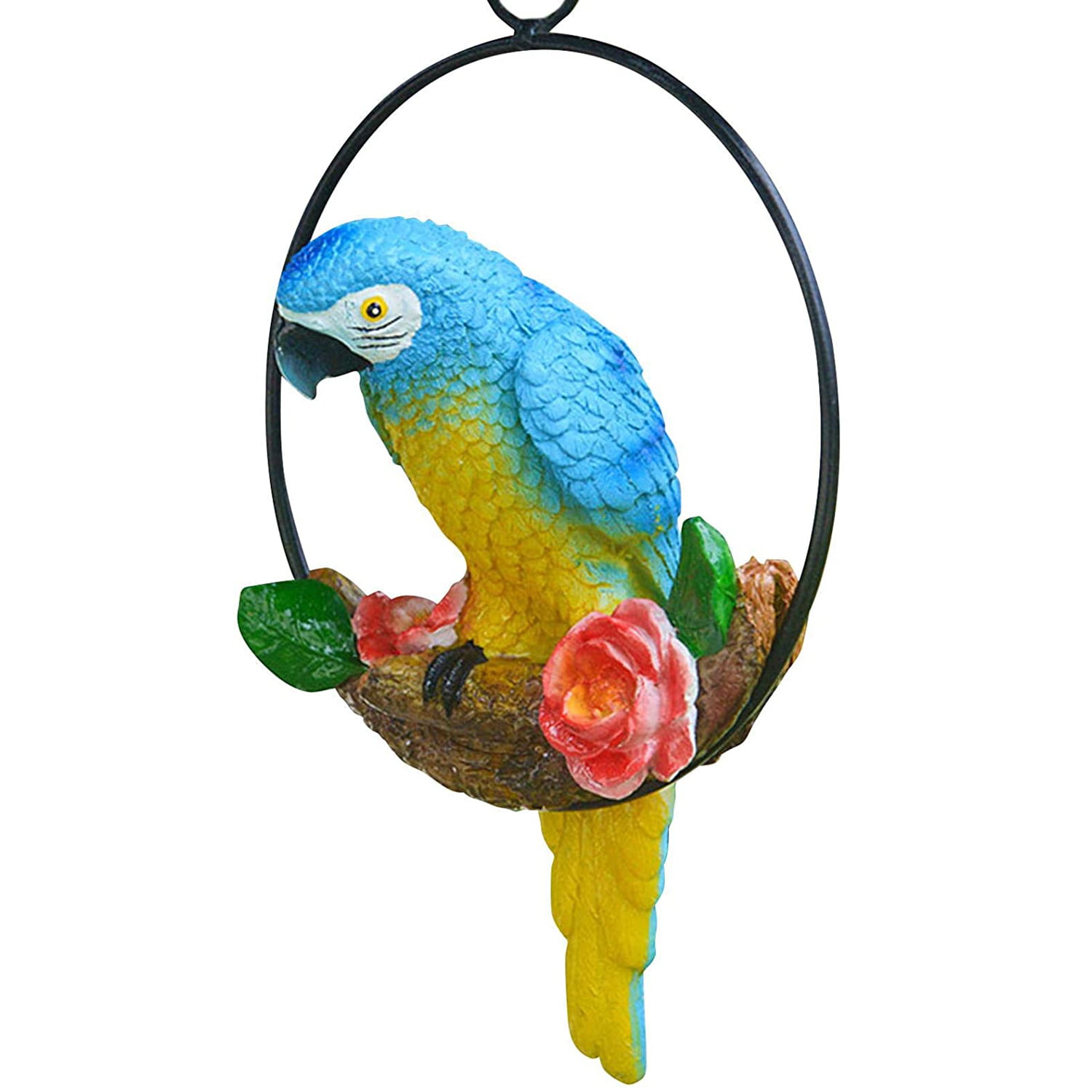 Metal Parrot Macaw Bird Garden Sculpture Handmade Ornament 