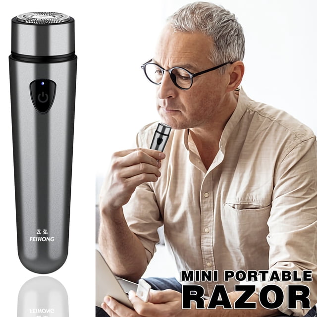 TopLLC Rasoir Électrique Portable - Rasoir Rechargeable USB avec Tondeuse Compacte Sans Fil à Charge Rapide pour Moustache Nasale, Utilisation Humide et Sèche a razor