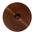 thumbnail image 5 of Creative Co-Op 8.25 Inches Round Stoneware Canister with Raised Dots and Acacia Wood Lid, White and Natural, 5 of 5