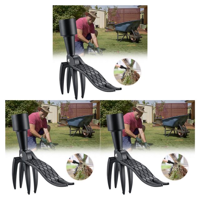 Moyic Weeder Stand Up Puller Tool Grass Aluminum Sturdy Outdoor Root Garden Remover for Removing Weeds Outdoor Negro 3Conjunto