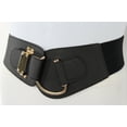 thumbnail image 6 of New Women Belt Black Faux Leather Elastic Gold Hook Buckle, 6 of 8