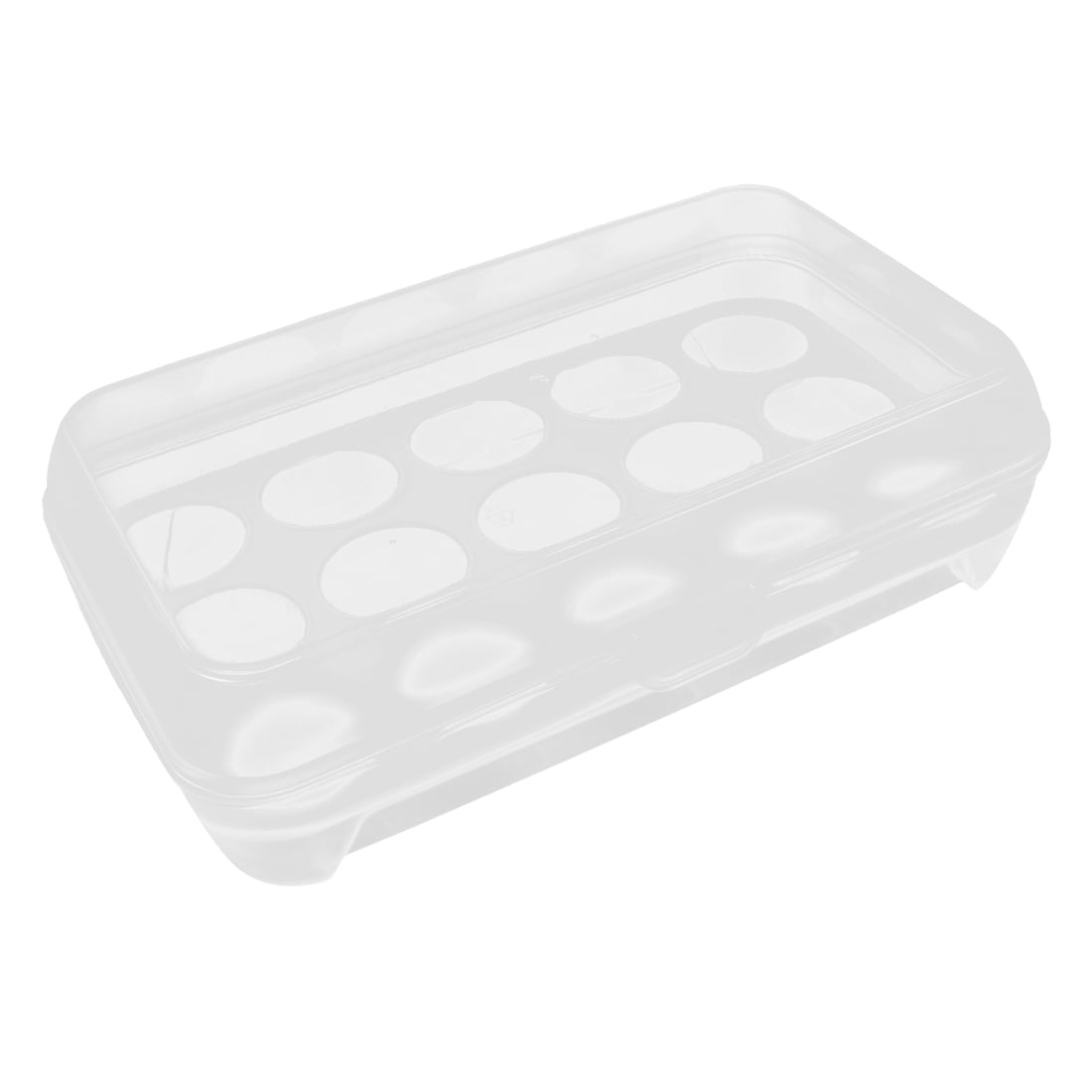 Egg Tray for Refrigerator,15 Eggs Tray Holder with Lid,Portable Shatter-proof Covered Egg Container//Box//Case//Carrier//Crate//Dispenser for Camping,Plastic Stackable Storage Organizer//Bin Blue