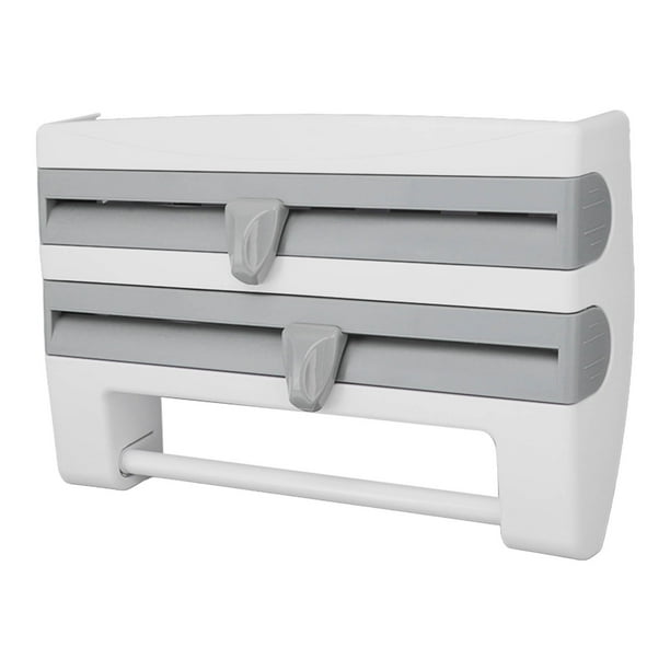 Cling Film Cutter, Multifunctional Cling Film Wrap Dispenser Wall Mount